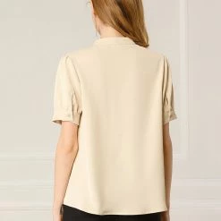 Allegra K Women's Work Office Top Blouse Ruffled Puff Sleeve Shirt 62 Allegra K Women's Work Office Top Blouse Ruffled Puff Sleeve Shirt