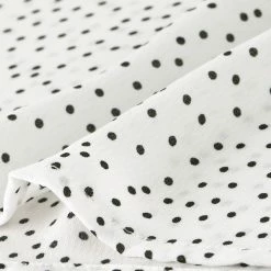 Allegra K Women's Ruffled Neck Half Sleeve Summer Polka Dot Blouse Tops