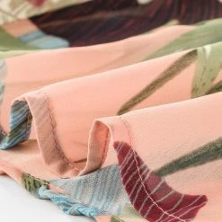 Allegra K Women's V Neck Tie Front Tropical Floral Print Dress