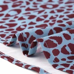 Allegra K Women's Leopard Printed High Waist Drawstring V Neck Short Sleeves A-Line Dress