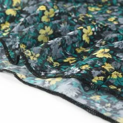 Allegra K Women's Floral Print Ruffle Hem Bell Sleeve Chiffon Loose Shift Dress