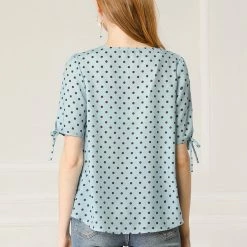 Allegra K Women's Polka Dots Puff Sleeve Scoop Neck Tops Blouses 24 Allegra K Women's Polka Dots Puff Sleeve Scoop Neck Tops Blouses