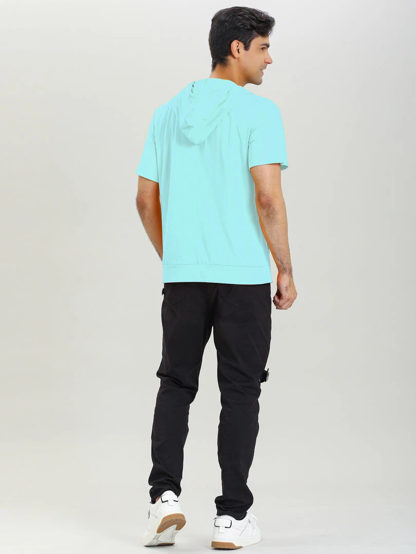 Allegra K Men's Hoodies Solid Color Zip Up Short Sleeve Jackets With Hood 25 Allegra K Men's Hoodies Solid Color Zip Up Short Sleeve Jackets With Hood