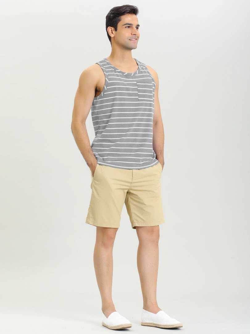 Allegra K Men's Striped Round Neck Color Block Sleeveless Basic Tank Top With Pocket 32 Allegra K Men's Striped Round Neck Color Block Sleeveless Basic Tank Top With Pocket