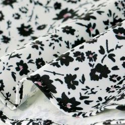 Allegra K Women's Ruffle Hem V Neck Contrast Color Belted Above Knee Elegant Floral Dress