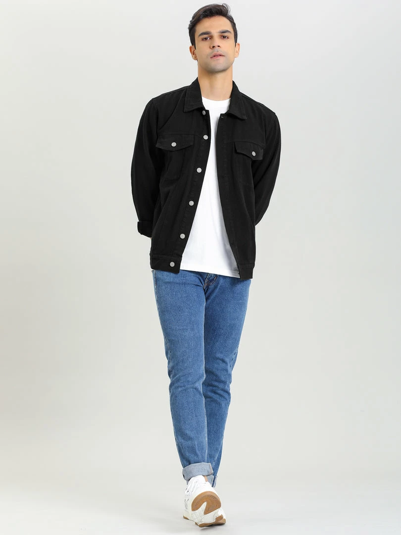 Allegra K Men's Jean Button Down Cotton Trucker Denim Jackets With Pockets 5 Allegra K Men's Jean Button Down Cotton Trucker Denim Jackets With Pockets