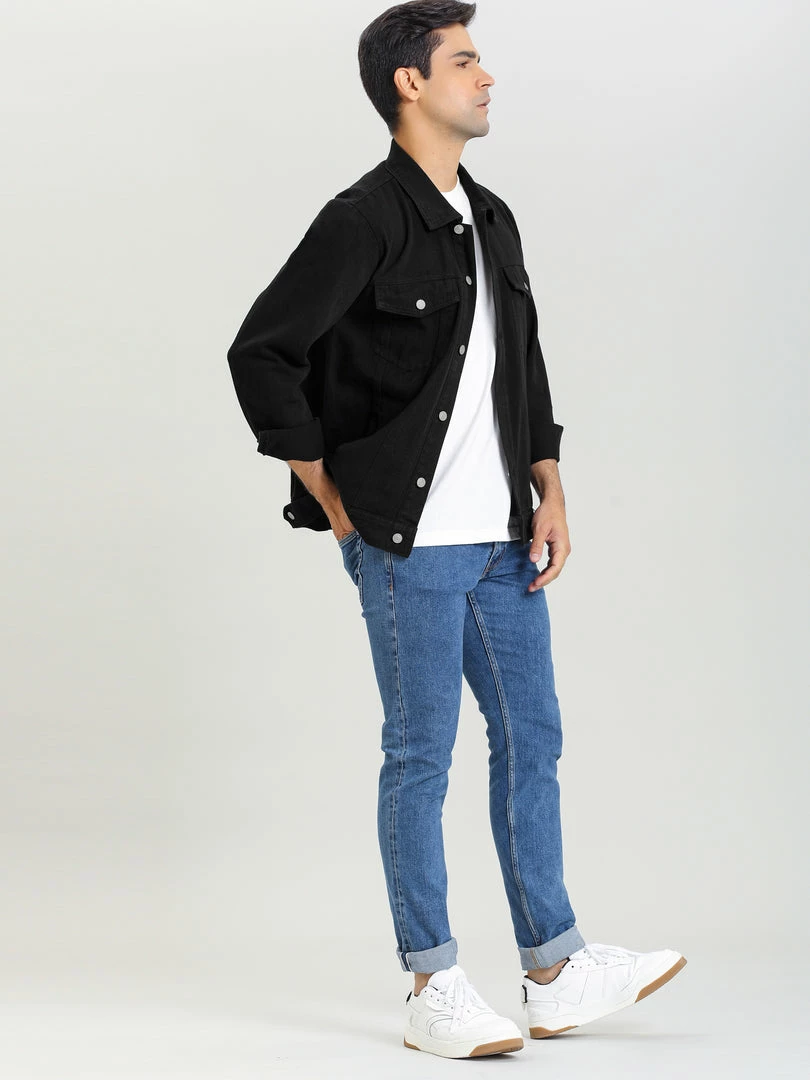 Allegra K Men's Jean Button Down Cotton Trucker Denim Jackets With Pockets 6 Allegra K Men's Jean Button Down Cotton Trucker Denim Jackets With Pockets