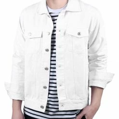 Allegra K Men's Jean Button Down Cotton Trucker Denim Jackets With Pockets 18 Allegra K Men's Jean Button Down Cotton Trucker Denim Jackets With Pockets