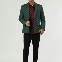 Allegra K Men's Notched Lapel Button Slim Fit Casual Lightweight Sport Coats Blazer