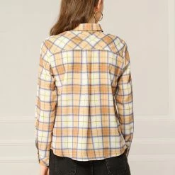 Allegra K Women's Plaid Shirt Casual Office Long Sleeves Button Up Shirts 26 Allegra K Women's Plaid Shirt Casual Office Long Sleeves Button Up Shirts