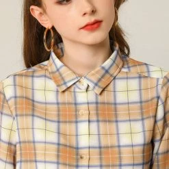 Allegra K Women's Plaid Shirt Casual Office Long Sleeves Button Up Shirts 27 Allegra K Women's Plaid Shirt Casual Office Long Sleeves Button Up Shirts