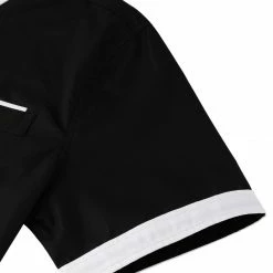 Allegra K Men's Contrast Collar Short Sleeve Slim Fit Casual Button Down Shirt