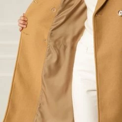 Allegra K Wool-Blend Shawl Collar Double Breasted Overcoat With Flap Pockets