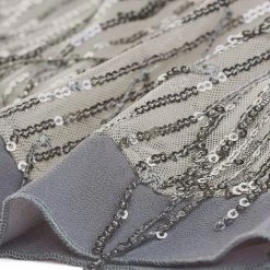 Allegra K Women's Sequin Sleeveless V Neck Above Knee Fringe Shift Party Dress