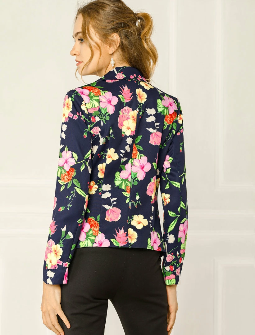 Women Allegra K Notched Lapel Open Front Blazer In Floral Print 37 Women Allegra K Notched Lapel Open Front Blazer In Floral Print