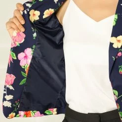 Women Allegra K Notched Lapel Open Front Blazer In Floral Print 91 Women Allegra K Notched Lapel Open Front Blazer In Floral Print