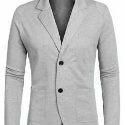 Allegra K 1310-X01 Men Notched Lapel Solid Color Pockets Front Long Sleeve Knit Blazer Coats & Outerwear 72 Allegra K 1310-X01 Men Notched Lapel Solid Color Pockets Front Long Sleeve Knit Blazer Coats & Outerwear