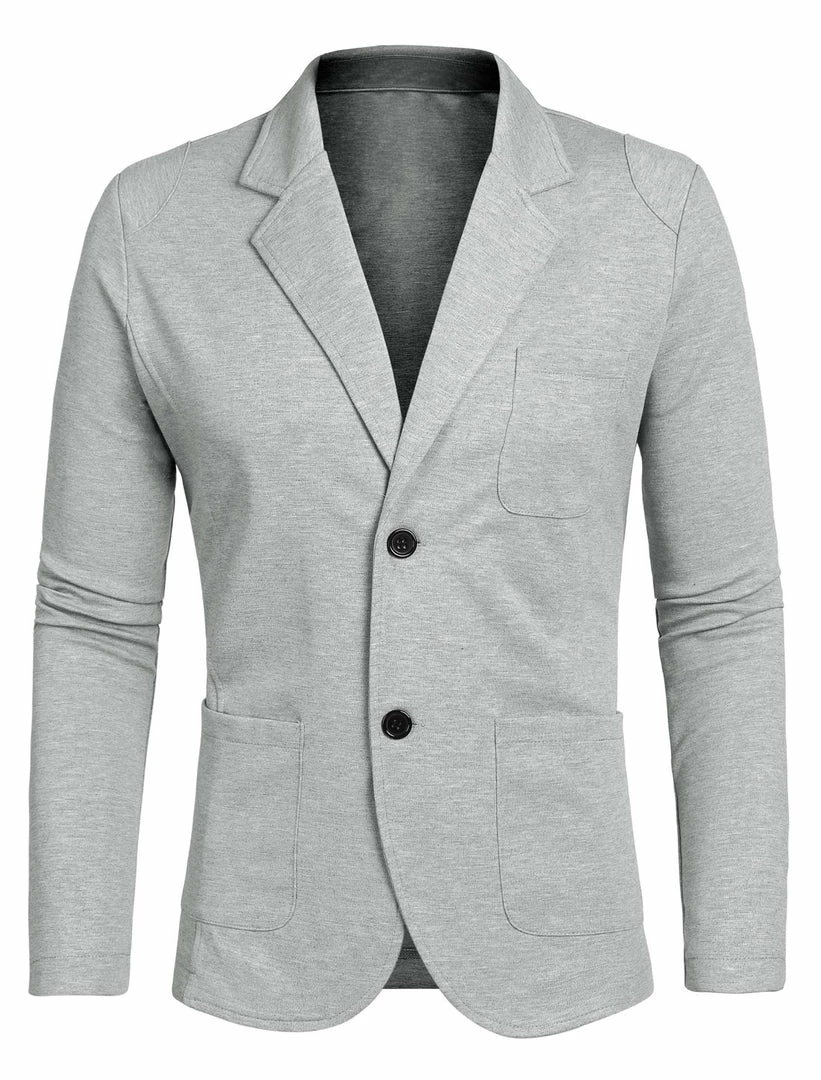 Allegra K 1310-X01 Men Notched Lapel Solid Color Pockets Front Long Sleeve Knit Blazer Coats & Outerwear 19 Allegra K 1310-X01 Men Notched Lapel Solid Color Pockets Front Long Sleeve Knit Blazer Coats & Outerwear