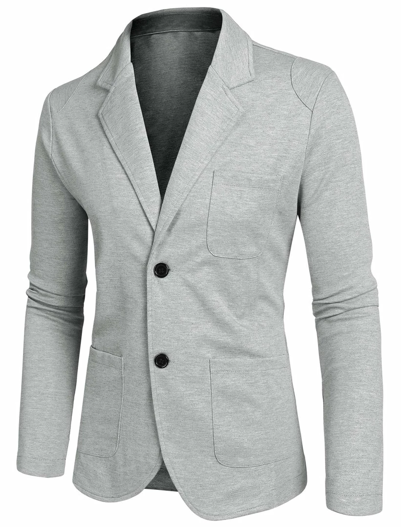 Allegra K 1310-X01 Men Notched Lapel Solid Color Pockets Front Long Sleeve Knit Blazer Coats & Outerwear 18 Allegra K 1310-X01 Men Notched Lapel Solid Color Pockets Front Long Sleeve Knit Blazer Coats & Outerwear