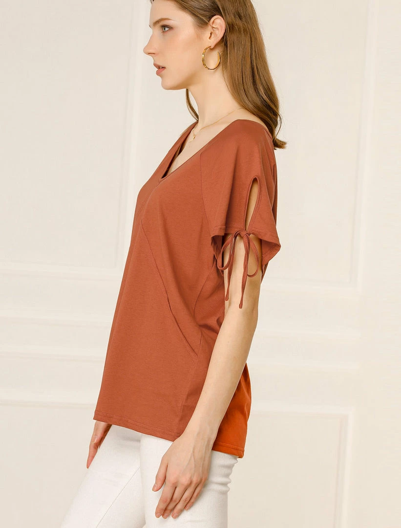 Allegra K Women's V Neck Raglan Short Sleeve Casual Loose Top Cotton T Shirts 7 Allegra K Women's V Neck Raglan Short Sleeve Casual Loose Top Cotton T Shirts