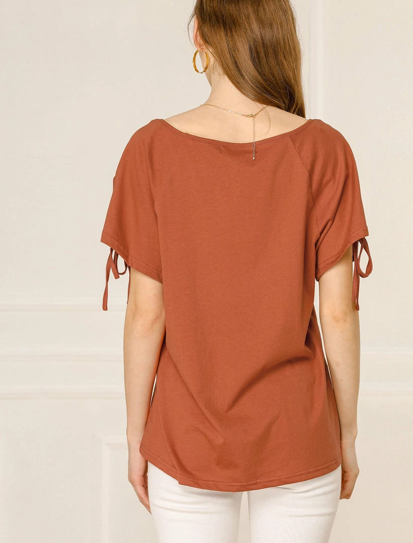 Allegra K Women's V Neck Raglan Short Sleeve Casual Loose Top Cotton T Shirts 8 Allegra K Women's V Neck Raglan Short Sleeve Casual Loose Top Cotton T Shirts