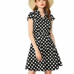 Allegra K Women's Rockabilly 1950s Retro Cap Sleeve A-Line Polka Dot Dress 26 Allegra K Women's Rockabilly 1950s Retro Cap Sleeve A-Line Polka Dot Dress
