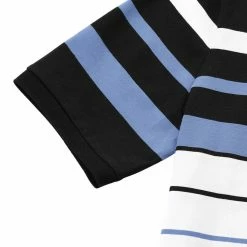 Allegra K Men's Casual Striped Polo Golf Short Sleeves Color Block Polo Shirt