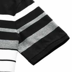 Allegra K Men's Casual Striped Polo Golf Short Sleeves Color Block Polo Shirt