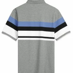 Allegra K Men's Summer Color Block Polo Golf Short Sleeves Regular Fit Striped T Shirt