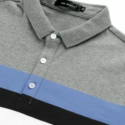 Allegra K Men's Summer Color Block Polo Golf Short Sleeves Regular Fit Striped T Shirt