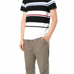 Allegra K Men's Tees Color Block Striped Crewneck Short Sleeve T Shirts