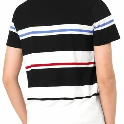 Allegra K Men's Tees Color Block Striped Crewneck Short Sleeve T Shirts