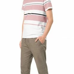 Allegra K Men's Tees Color Block Striped Crewneck Short Sleeve T Shirts