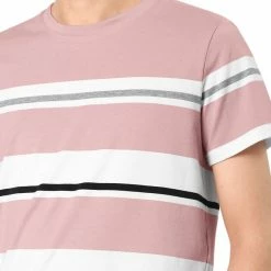 Allegra K Men's Tees Color Block Striped Crewneck Short Sleeve T Shirts