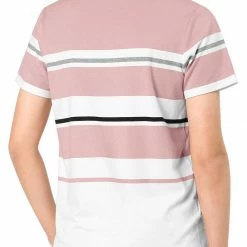Allegra K Men's Tees Color Block Striped Crewneck Short Sleeve T Shirts