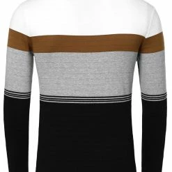 Allegra K Men Classic Long Sleeve Contrast Color Round Neck Basic Shirts Tee