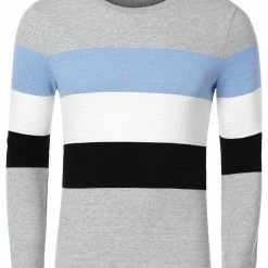 Allegra K Tops Men's Father's Day Basic Color Block Crew Neck Casual Pullover Long Sleeve Tees 103 Allegra K Tops Men's Father's Day Basic Color Block Crew Neck Casual Pullover Long Sleeve Tees