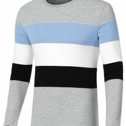 Allegra K Tops Men's Father's Day Basic Color Block Crew Neck Casual Pullover Long Sleeve Tees 102 Allegra K Tops Men's Father's Day Basic Color Block Crew Neck Casual Pullover Long Sleeve Tees