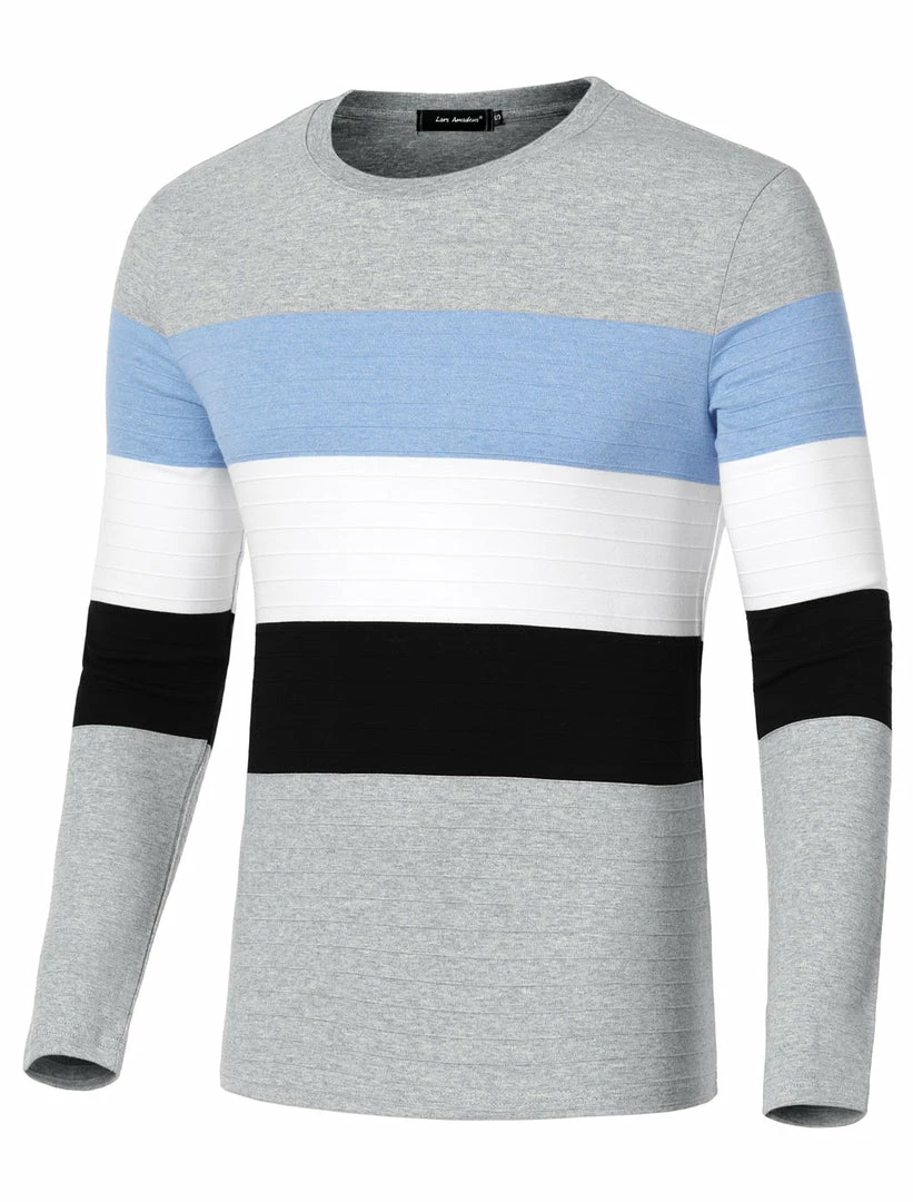 Allegra K Tops Men's Father's Day Basic Color Block Crew Neck Casual Pullover Long Sleeve Tees 44 Allegra K Tops Men's Father's Day Basic Color Block Crew Neck Casual Pullover Long Sleeve Tees