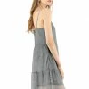 Allegra K Women's Shiny Sundress Party Club Tiered Spaghetti Strap Dress