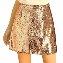 Allegra K Women's Sequin Sparkle Skirts Above Knee Party Mini Bodycon Pencil Skirt