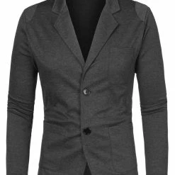 Allegra K 1310-X01 Men Notched Lapel Solid Color Pockets Front Long Sleeve Knit Blazer Coats & Outerwear 65 Allegra K 1310-X01 Men Notched Lapel Solid Color Pockets Front Long Sleeve Knit Blazer Coats & Outerwear