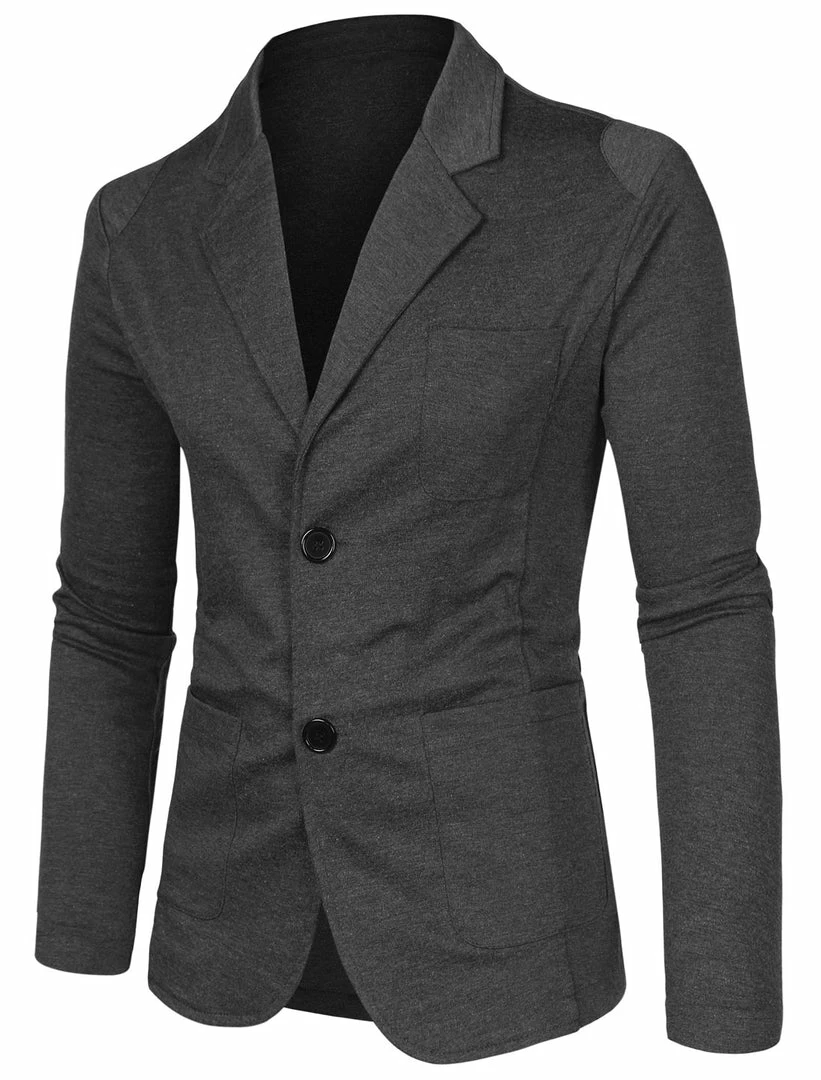 Allegra K 1310-X01 Men Notched Lapel Solid Color Pockets Front Long Sleeve Knit Blazer Coats & Outerwear 11 Allegra K 1310-X01 Men Notched Lapel Solid Color Pockets Front Long Sleeve Knit Blazer Coats & Outerwear