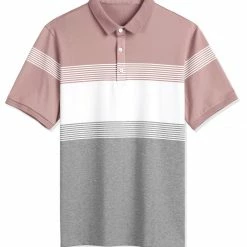 Allegra K Men's Tees Summer Regular Fit Color Block Striped Short Sleeve Golf Polo Shirts 19 Allegra K Men's Tees Summer Regular Fit Color Block Striped Short Sleeve Golf Polo Shirts