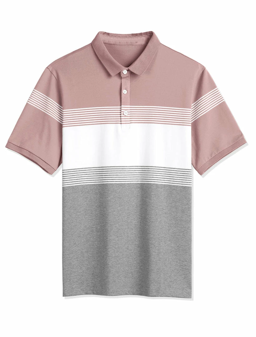 Allegra K Men's Tees Summer Regular Fit Color Block Striped Short Sleeve Golf Polo Shirts 9 Allegra K Men's Tees Summer Regular Fit Color Block Striped Short Sleeve Golf Polo Shirts