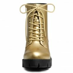 Allegra K Women's Platform Chunky Heel Combat Boots