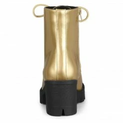 Allegra K Women's Platform Chunky Heel Combat Boots