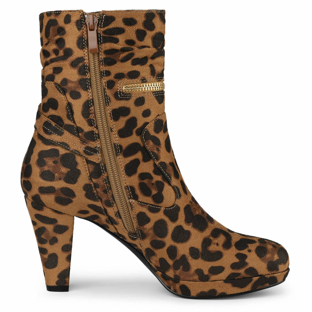 Allegra K Women's Ankle Zip Platform High Heel Mid Calf Boots Shoes 15 Allegra K Women's Ankle Zip Platform High Heel Mid Calf Boots Shoes