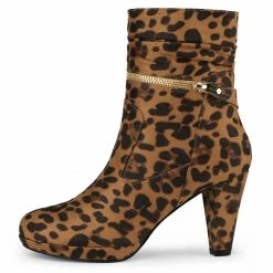 Allegra K Women's Ankle Zip Platform High Heel Mid Calf Boots Shoes 48 Allegra K Women's Ankle Zip Platform High Heel Mid Calf Boots Shoes