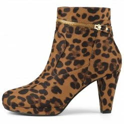 Allegra K Shoes Women's Slip On Zip Round Toe Heel Ankle Boots 50 Allegra K Shoes Women's Slip On Zip Round Toe Heel Ankle Boots